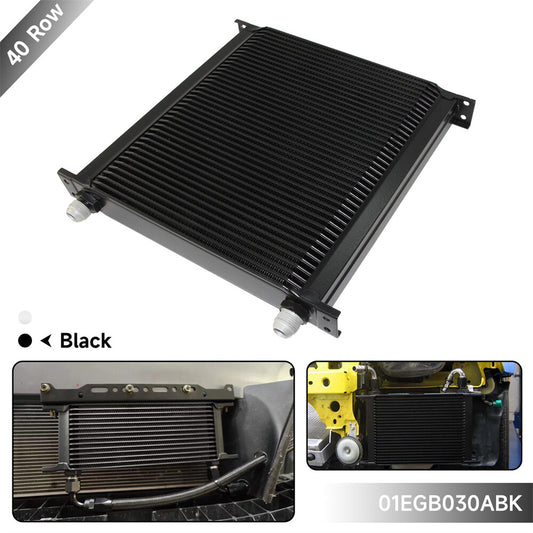 40 Row AN10 Universal Aluminum Engine Transmission 248MM 7/8-14 UNF Oil Cooler