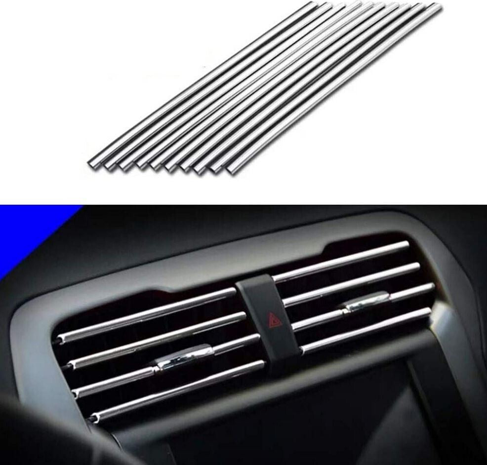 Car air conditioning socket decorative molded trim strip, silver, suitable  for ford  10 pieces