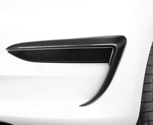 Suitable for 2021-2023 for Tesla Model 3/Y Dry Carbon Fiber Front Fog Light Cover Trim