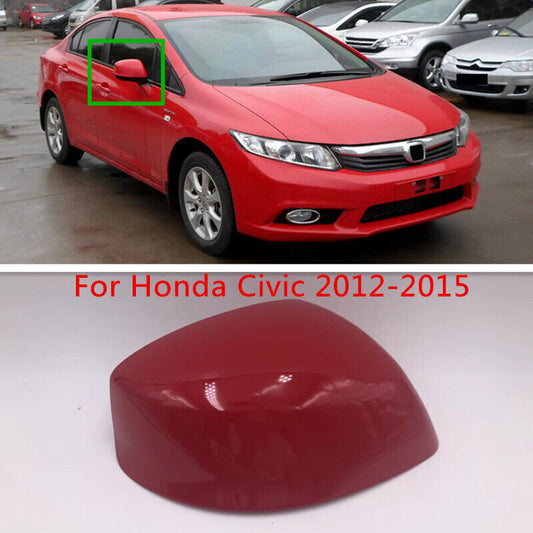 Red Right Side Mirror Cover for Honda for Civic 2012-2015 Rearview Mirror Shell Cap