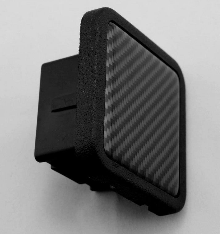 Car mount plug cap trailer tow receiver 1.25 inch black carbon fiber for Chevrolet