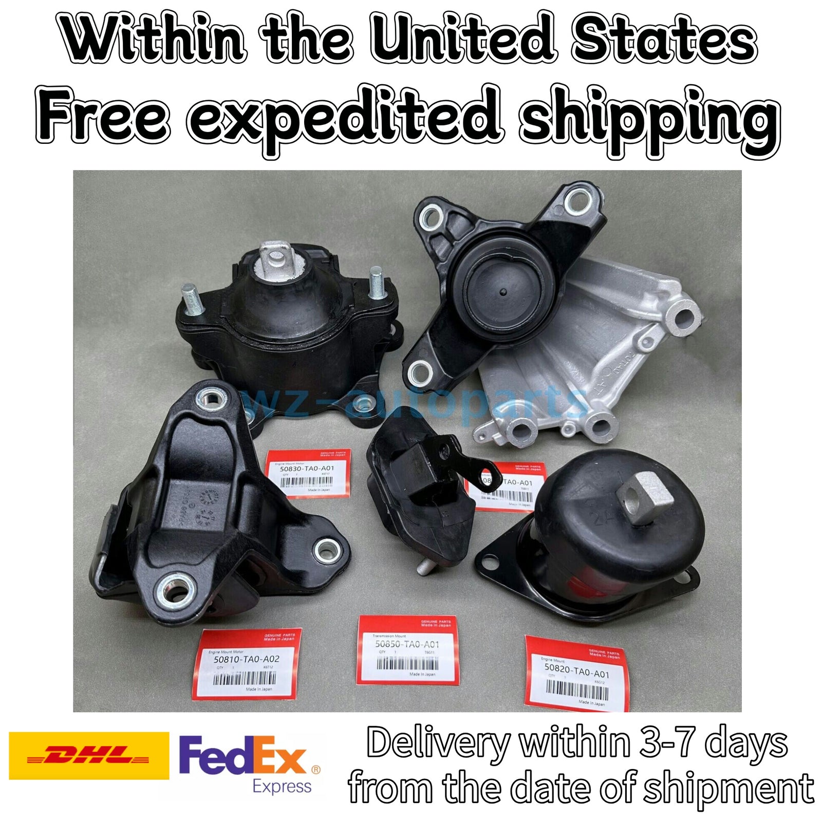 OEM! 5PCS Engine MotorTrans Mounts Kit For 08-12 for Honda Accord 2.4L Auto Trans