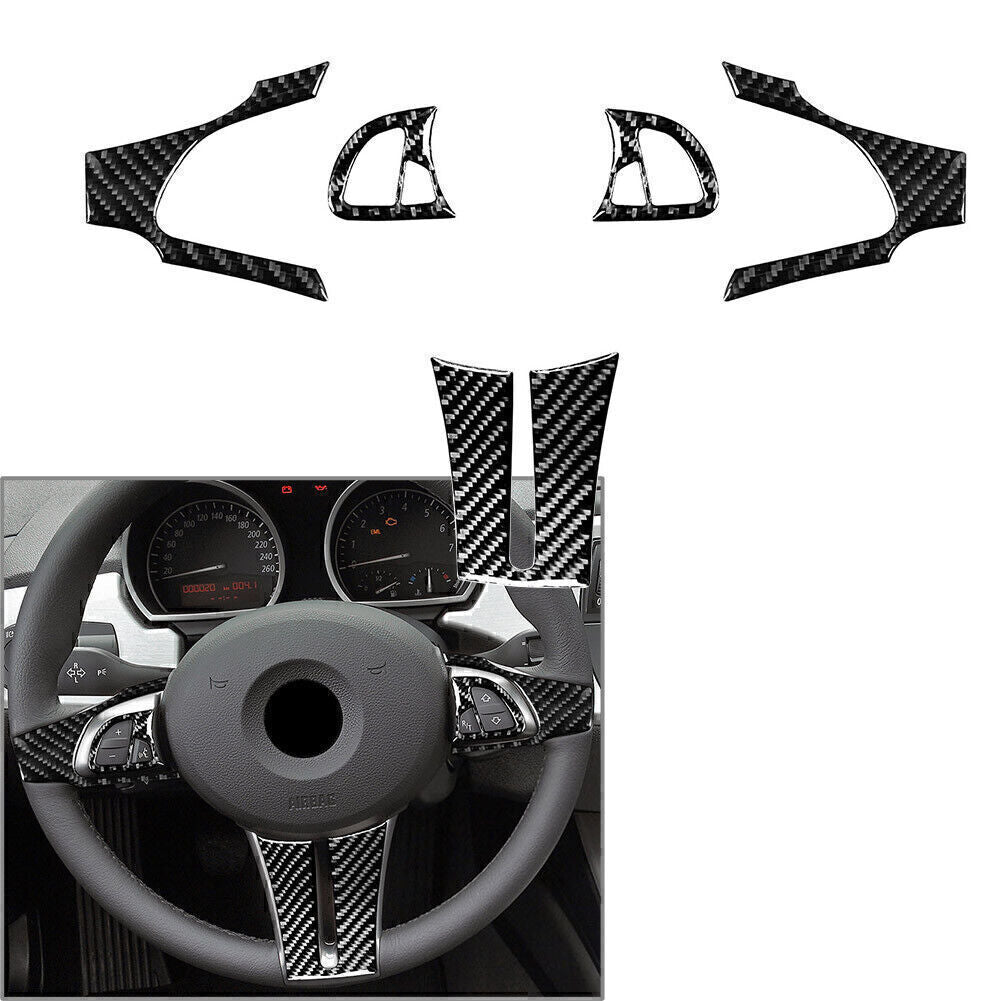 5 Pcs Carbon Fiber Steering Wheel Kit Cover Trim for BMW Z4 E85 2003-2008 2007