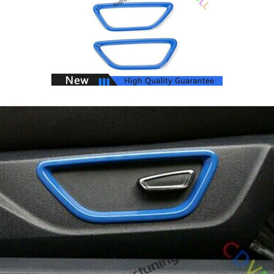 for Ford for Mustang 2015-2021 Blue ABS for Seat Button Handle Frame Panel Cover Trim 2