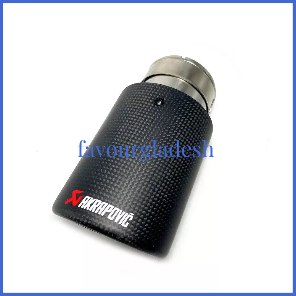 1PCS Akrapovic Matte Carbon Fiber Exhaust tip 63-114mm Universal End Tail pipe