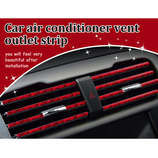 10pcs Car Trunk SUV Air Conditioner Deco Strip Air Vent Outlet Trim Red