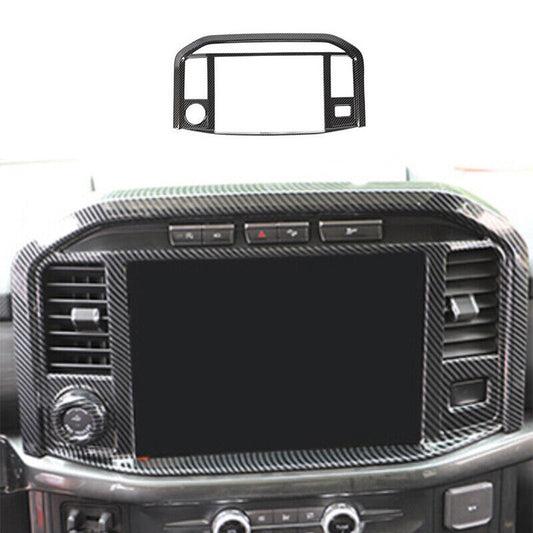 for Ford F150 2021-23 Carbon Fiber GPS Navigation Screen Panel Decor Cover Trim
