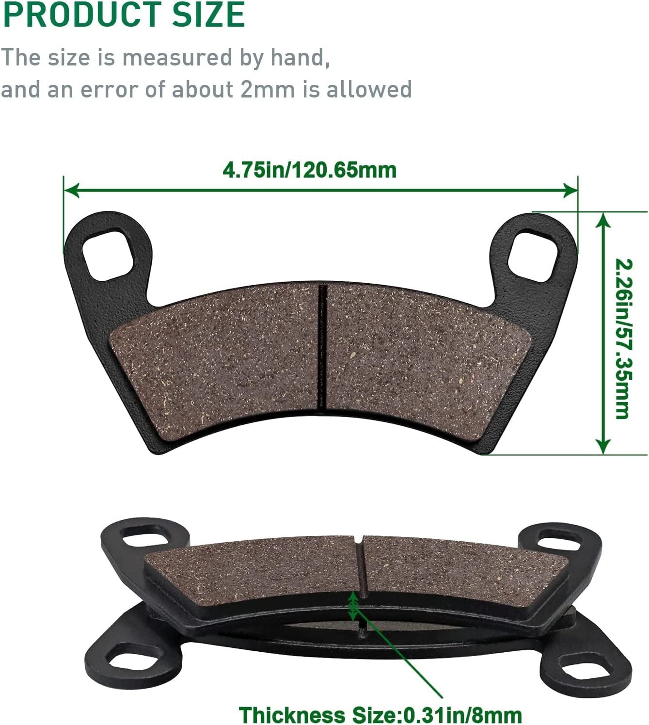 Brake Pad for Polaris Ranger Crew 570 2015-2019/700 800 Crew/Ranger 900 Crew