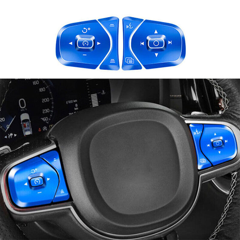 for Volvo S90 2017-2022 Blue Inner Front Steering Wheel Button Switch Cover Trim