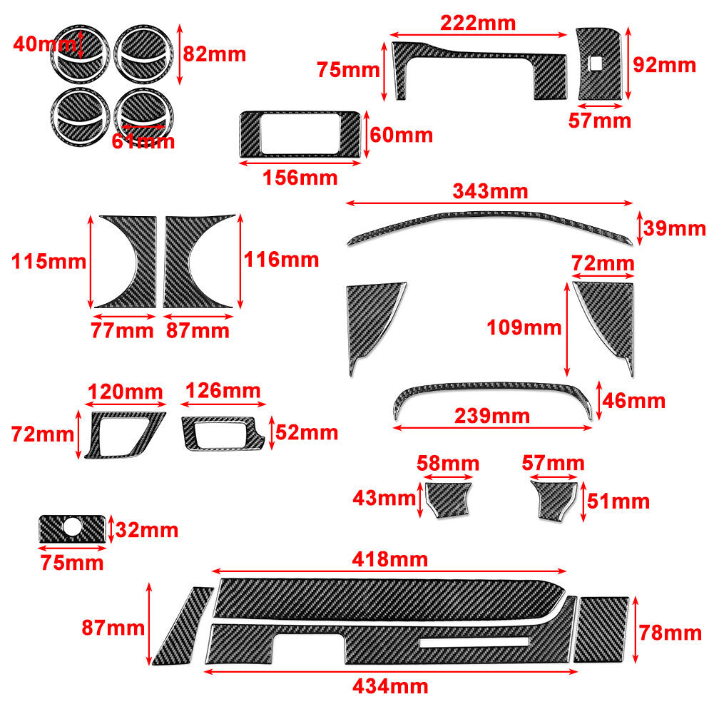 30Pcs Interior Dashboard Decoration Kit Cover Trim for Toyota Tacoma 2016-2022