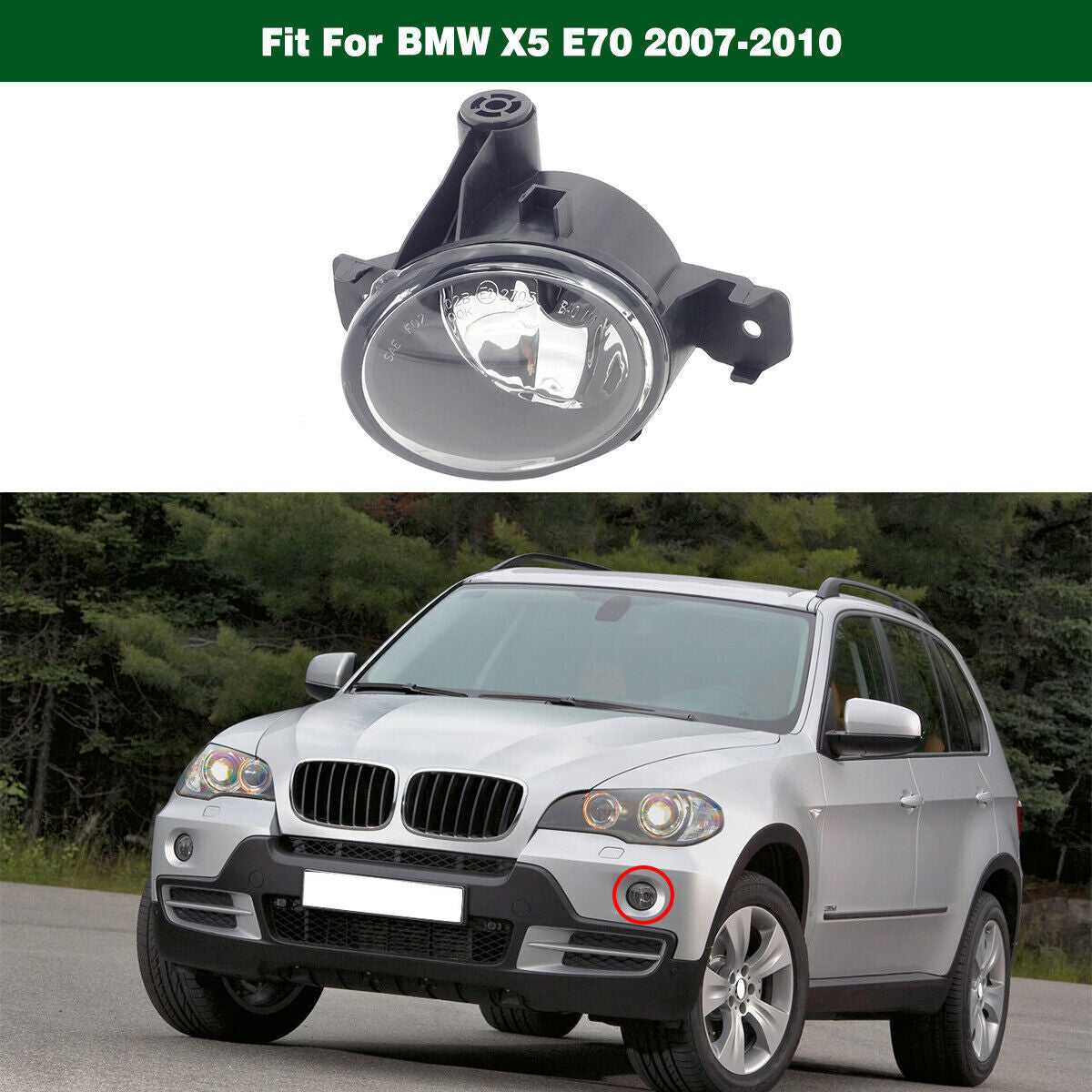 1Pcs Front Bumper Fog Light Driving Lamp Left Side Fit for BMW X5 E70 2007-2010