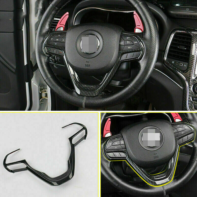 for Jeep Grand Cherokee 2014-2020 Carbon Fiber Steering Wheel Strip Cover Trim