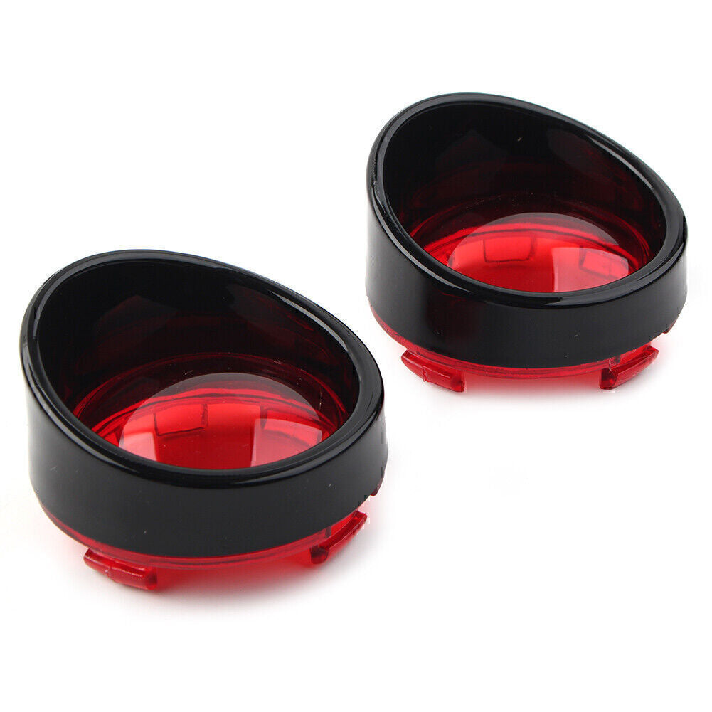 Turn Signal Light Lens Cover Black Bezels Visor for Harley Softail Sportsters