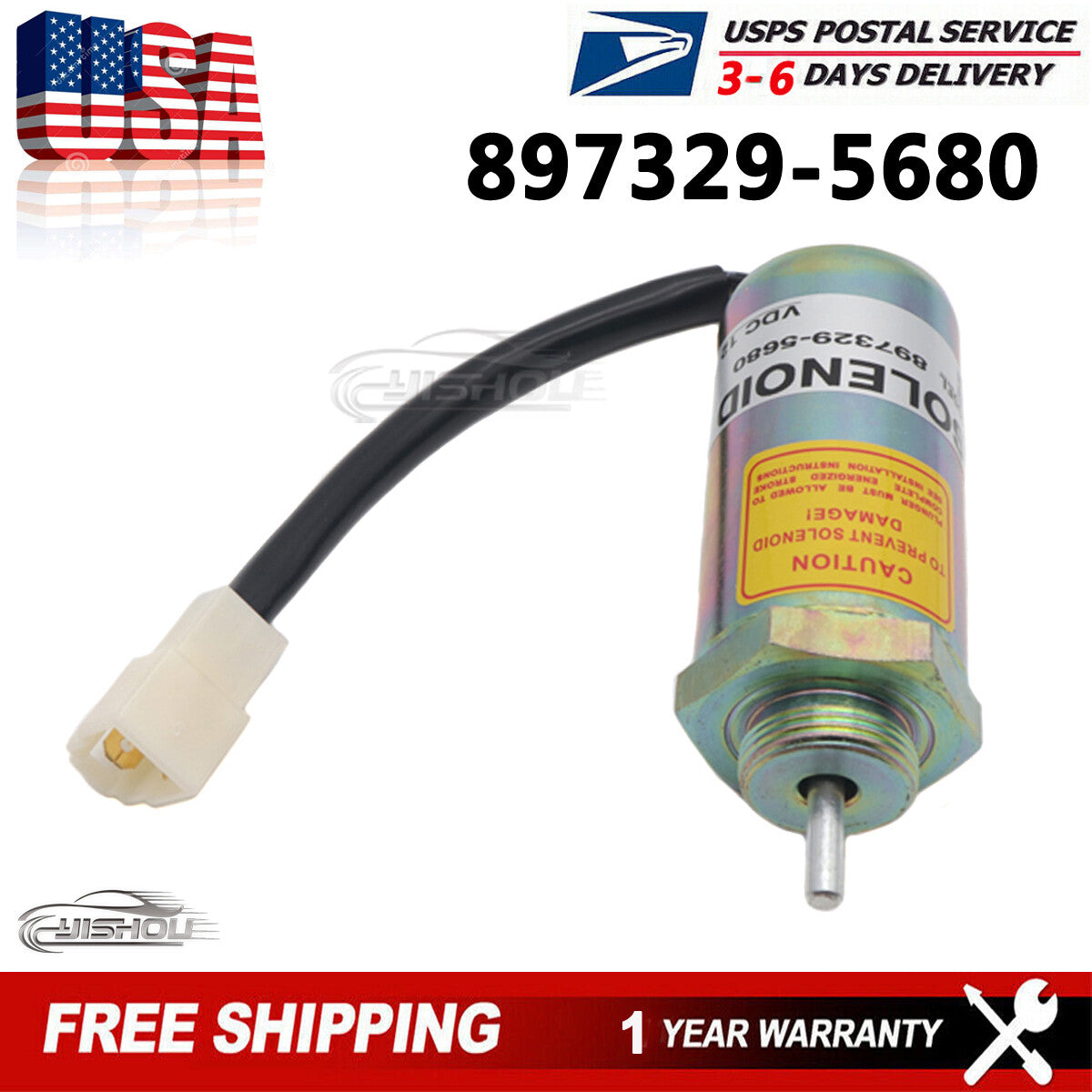 NEW 897329-5680 MV1-81 Fuel ShutOff Solenoid for Isuzu 3LD1 3LD2 4LE1 3LB1 4LB1