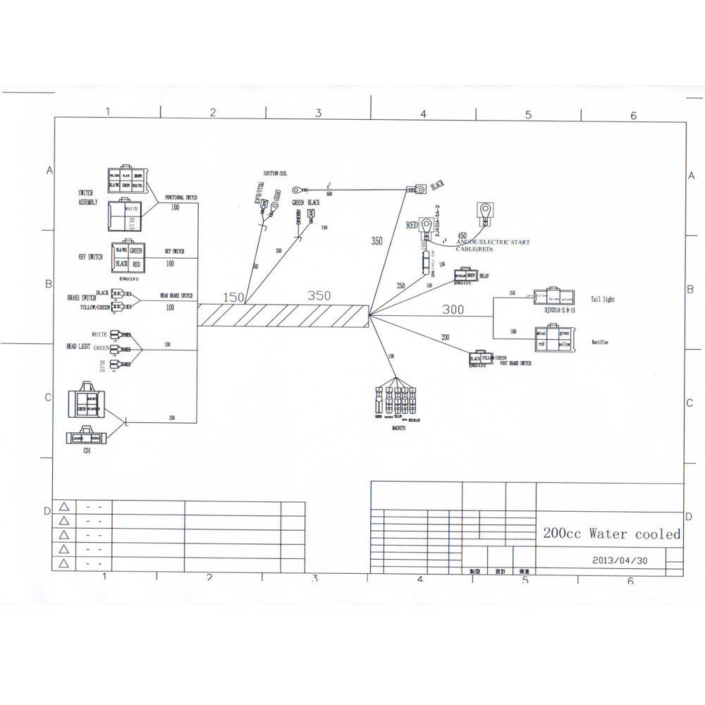Electric wiring harness for all-terrain vehicles and go-karts, 150cc, 200cc, 250cc engines, Taodao Roketa