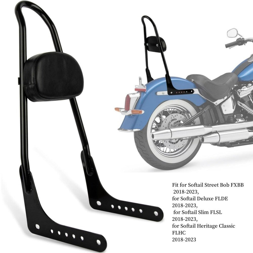 Black Rear Sissy Bar Backrest For Fat Bob FXFBS 114 2018-2023 Deluxe FLDE 18-21