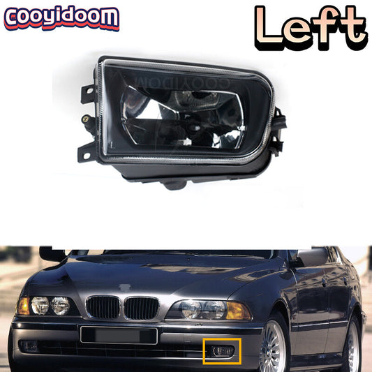 The left fog light is suitable for BMW 5 Series E39, 520, 525, 523, 530, 525li, and 523li models from 1995-2000 (without bulbs).
