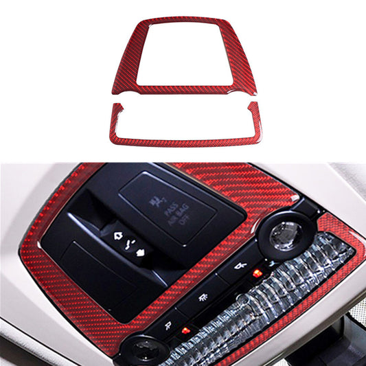Red carbon fiber reading light trim for BMW 5 Series F10 F07 2010-2017