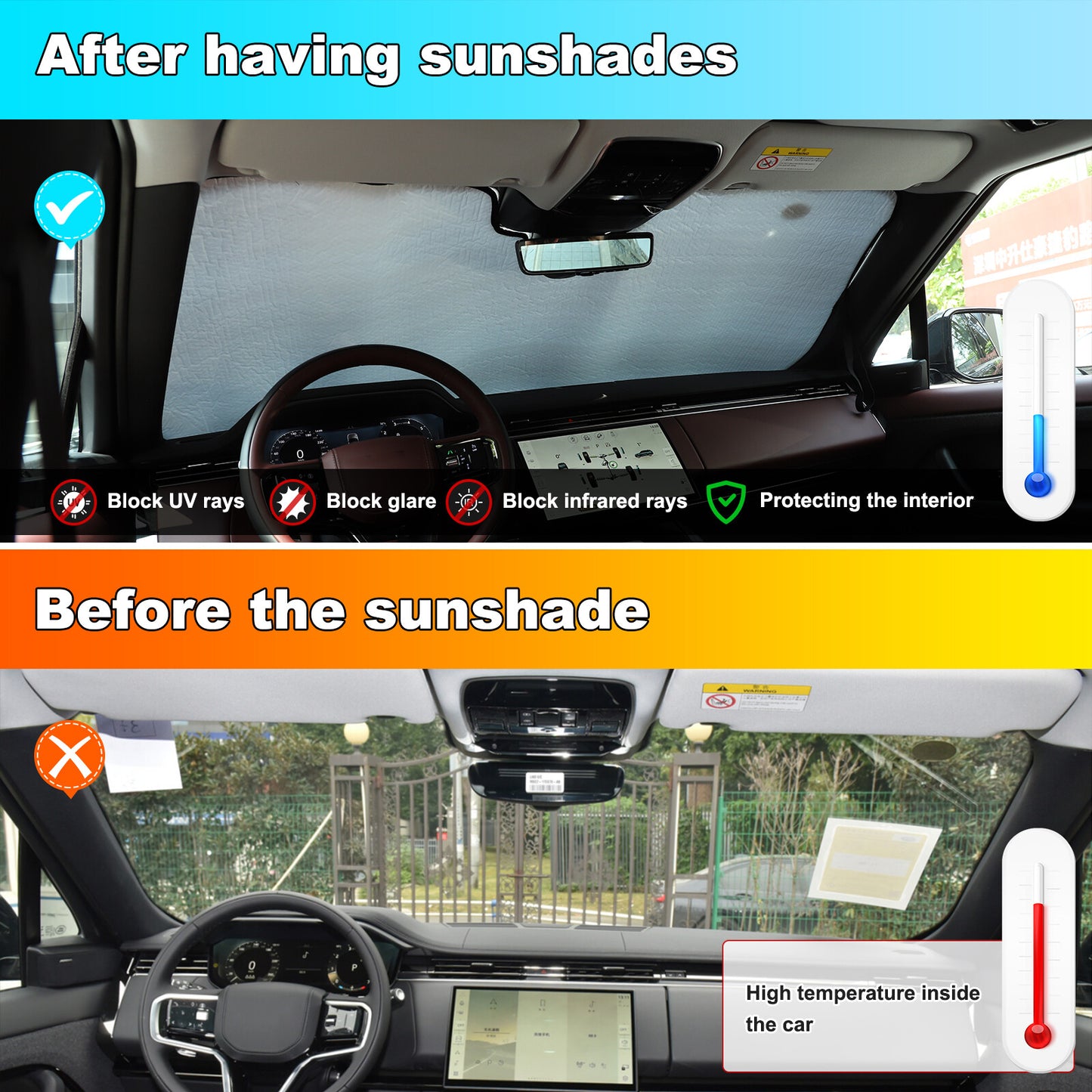 Foldable car sunshade/windshield cover for Land Rover for Range Rover Sport 23-24