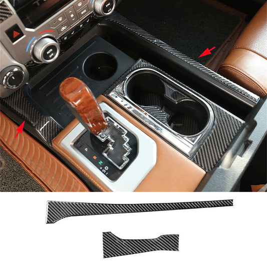 Soft Carbon Fiber Central Control Gear Shift Side Trim for T@yota Tundr@ 2014-21