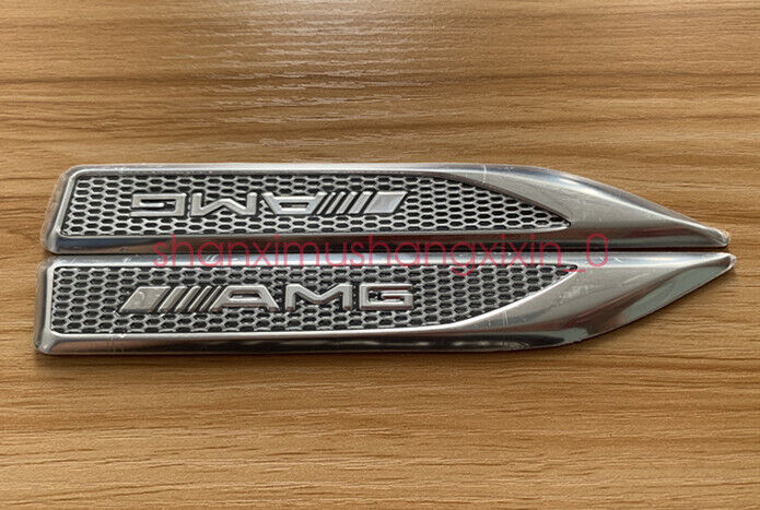 2-Pack AMG Metal Knife Badge Decals for Mercedes-Benz