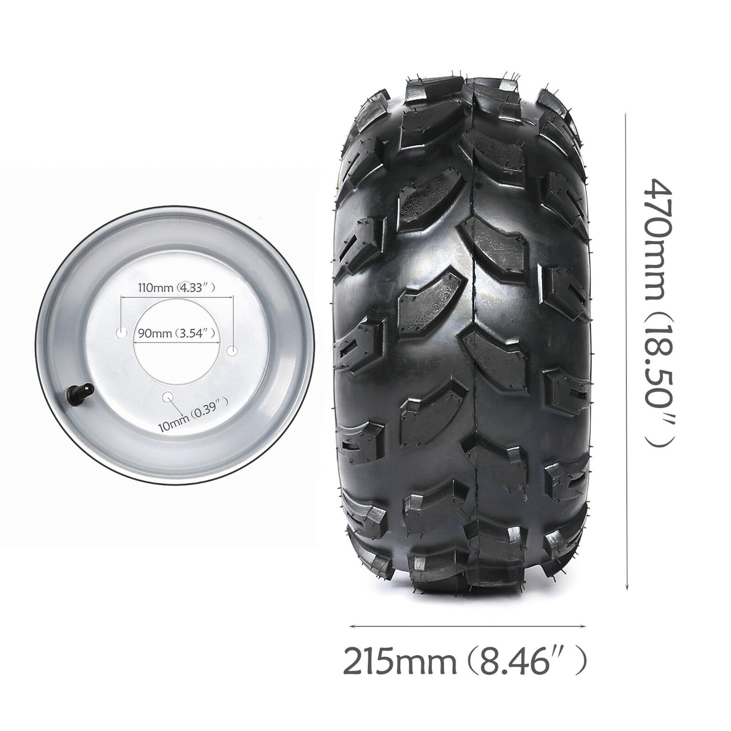 A pair of 8-inch wheels (18x9.50-8), rims (18x9.5-8, 18x9.5x8), go-kart 4, Wheeler lawnmower