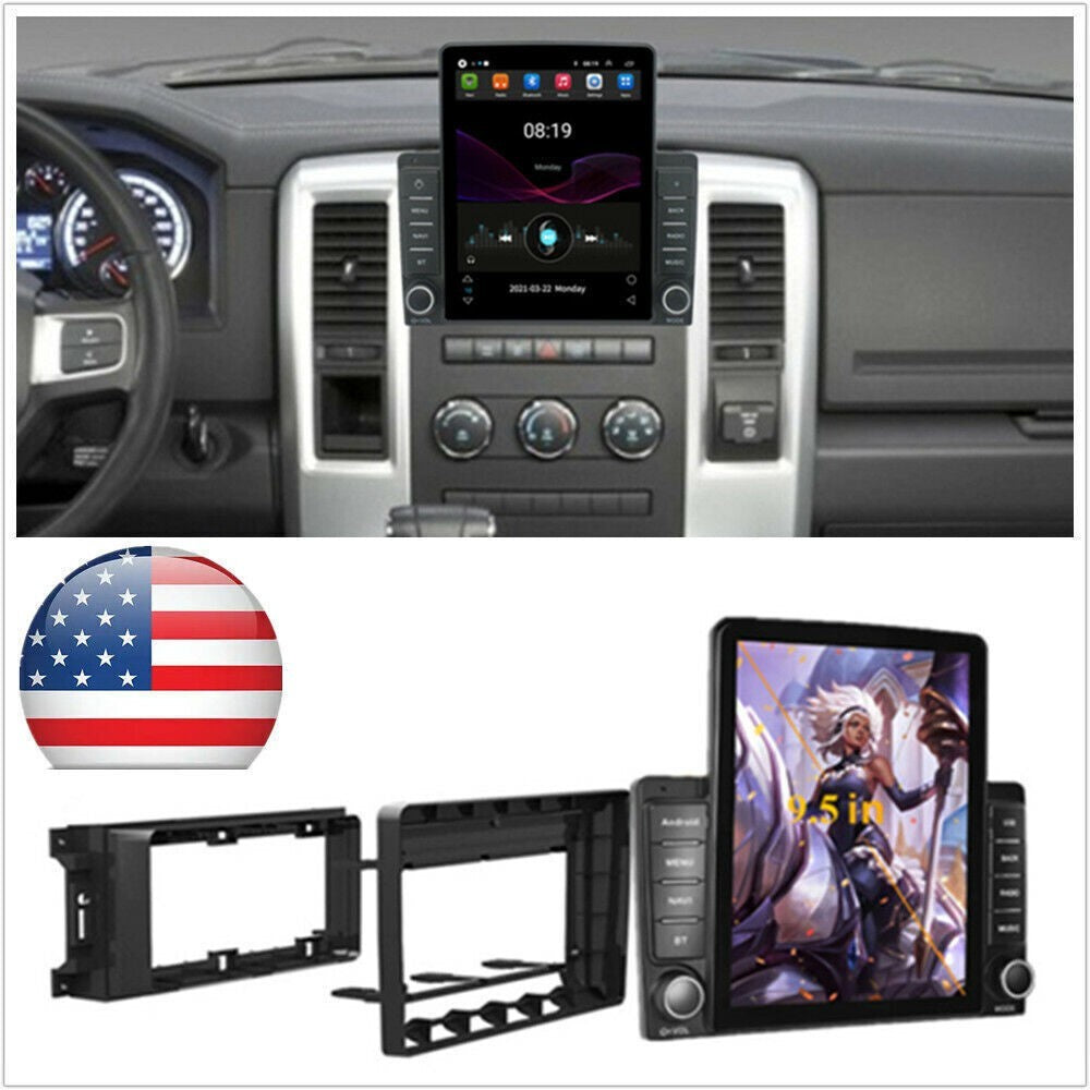 9.5 Car Android 10.1 Vertical Stereo Radio GPS For 09-11 for Dodge for Ram for Jeep Compass