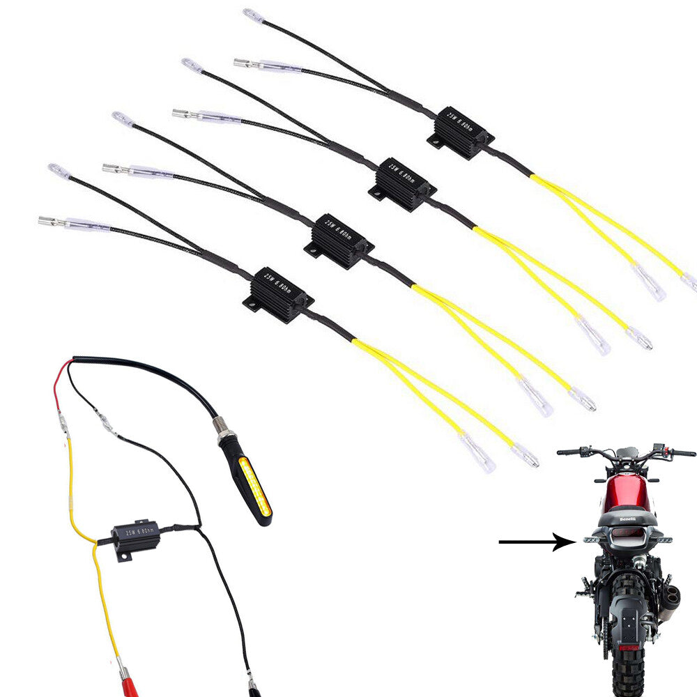 4-Piece Motorcycle Turn Signal Indicator LED Load Resistor Flashing Light Universal