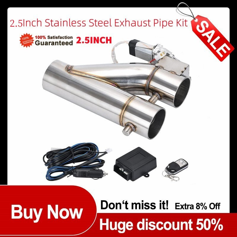 2.5 64mm Electric Exhaust Downpipe Catback Control Dual Valve Control Remote