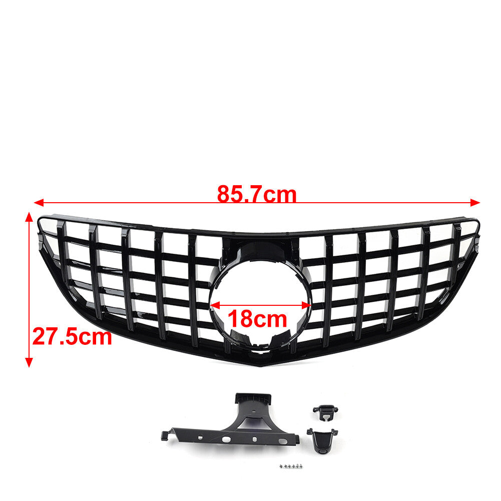GTR Style Front Bumper Hood Radiator Grille for Benz E Class 2014-2016