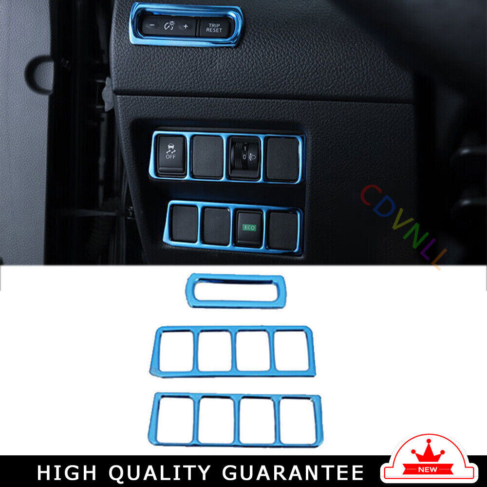 Headlight Button Frame Cover Trim Fit for Nissan Rogue Sport 17-21 Blue Titanium