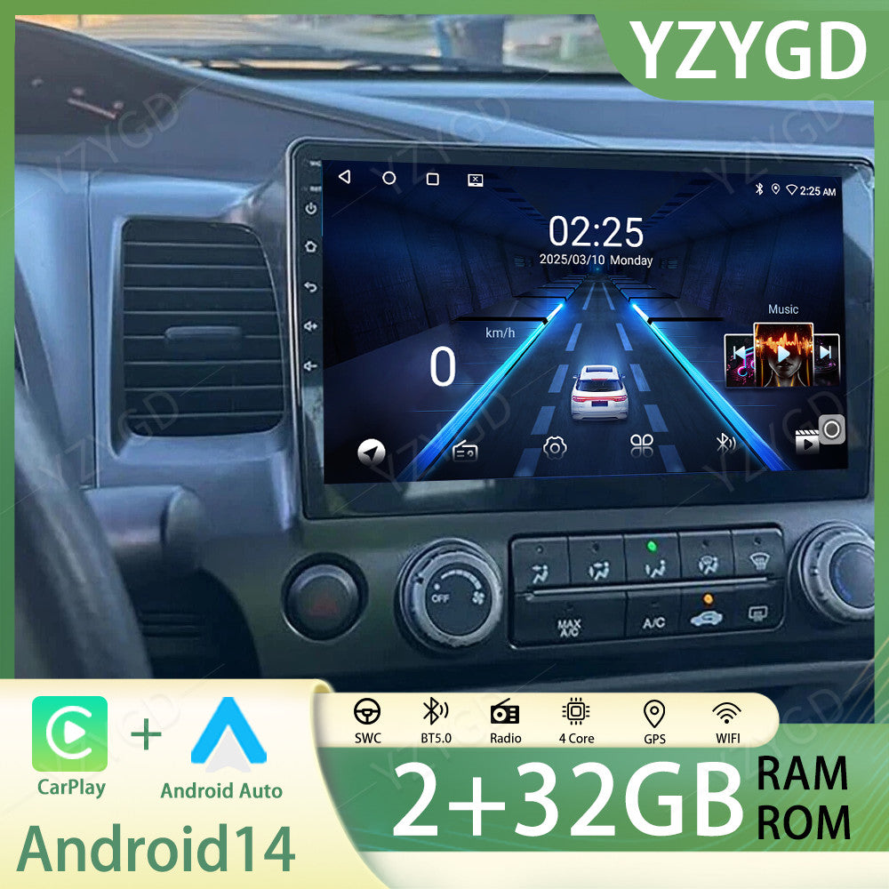 for Honda for Civic 2006-2011 Apple CarPlay Android Car Stereo Radio Wifi GPS Screen