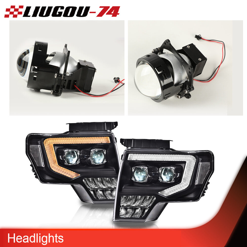 Suitable for 2009-2014 for Ford F-150 LED projector headlights, taillights, and brake lights.