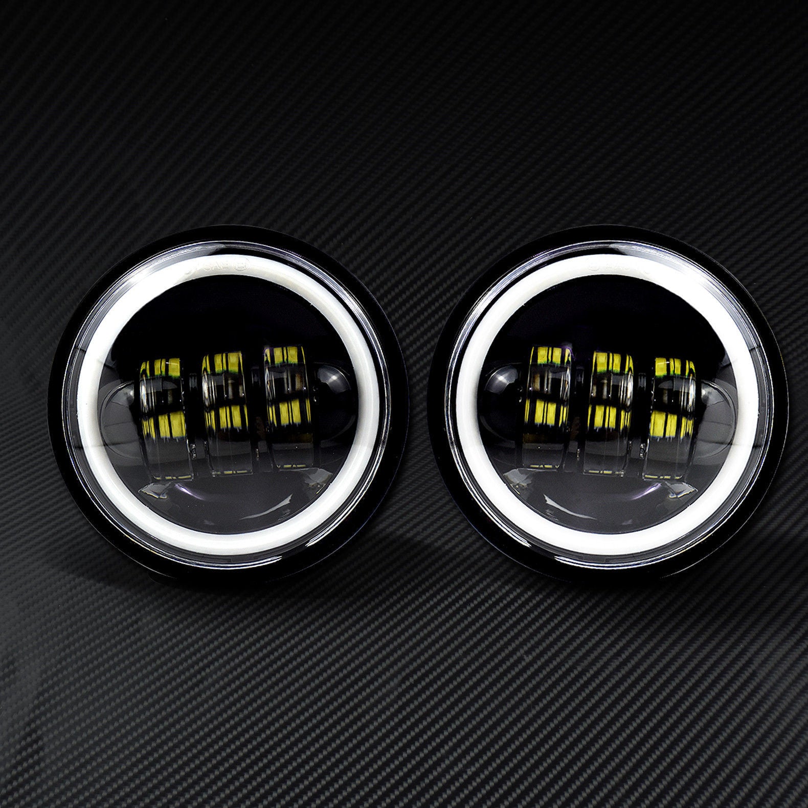 4.5 30W LED Fog Auxiliary Spot Light Halo Angle Eyes Fit for Jeep for Wrangler
