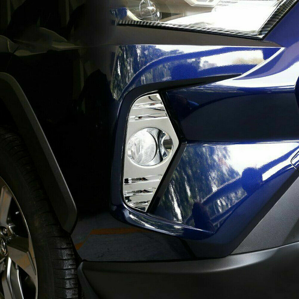 2X for Toyota RAV4 2019-2021 2022 Chrome Front Fog Light Lamp Frame Cover Trim