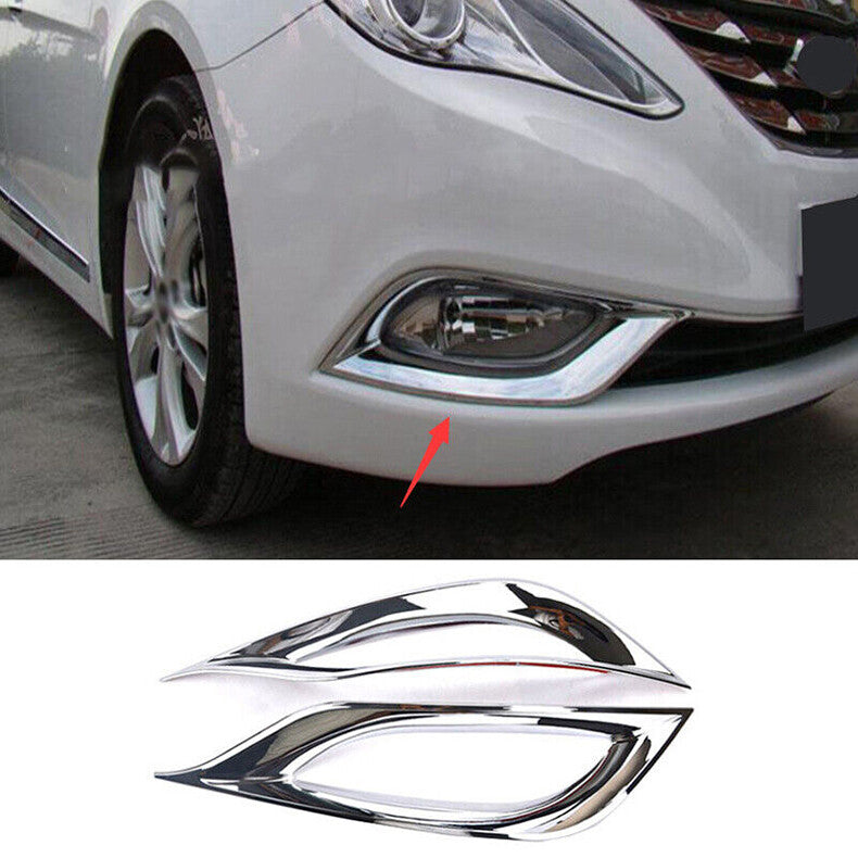 for Hyundai Sonata 2011-14 Chrome Front bumper Fog Light Frame cover decor Trim