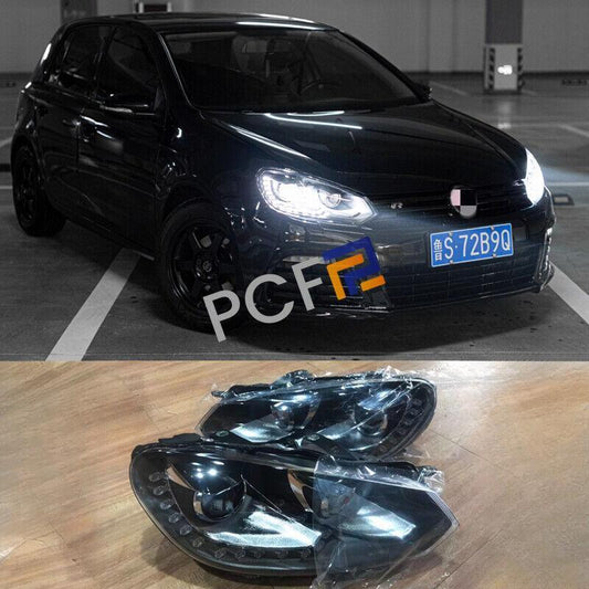 for VW for GOLF MK6 GTI R 2010-2013 LED DRL Headlights assembly Double Beam Lens