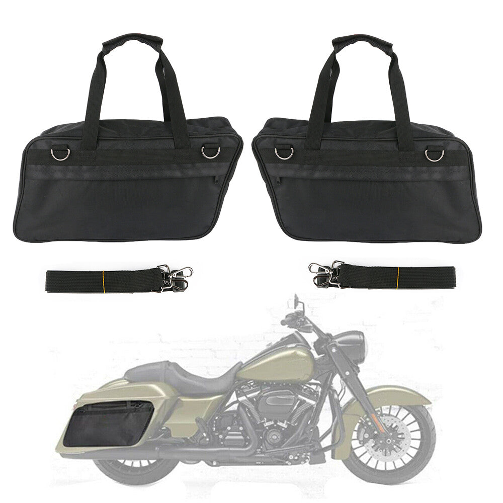 2-Piece Motorcycle Saddlebag Lined Travel Touring Bag for Road Trip and Street Gliding