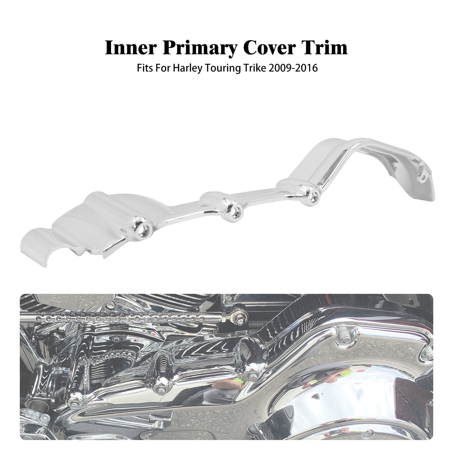 Chrome Inner Primary Covers Trim Fit for Harley Touring Electra Road Glide 09-16