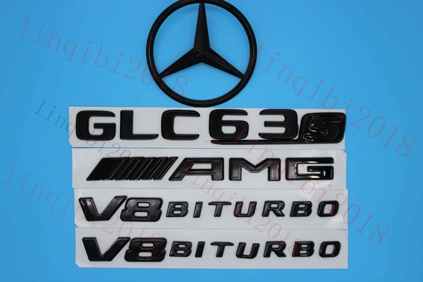 W253 GLC63s AMG Trunk Logo Sticker Decal Emblem Badge Package For AMG