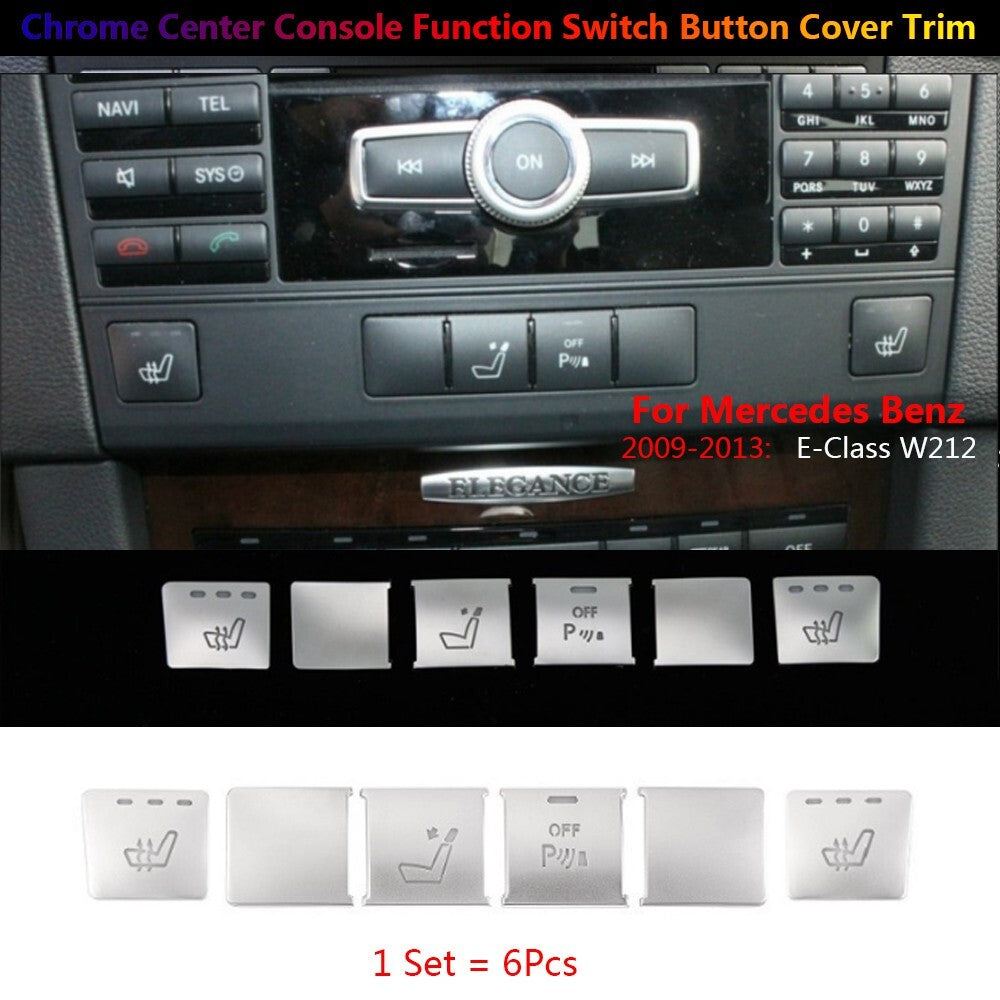 6 x for Mercedes-Benz W212 Center Console for Seat Adjust Function Switch Cover Trim