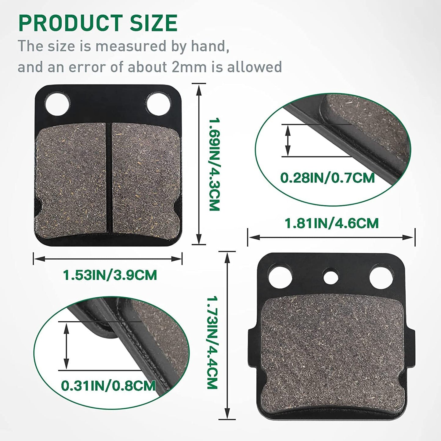 Brake Pads for Wolverine 350 1995-2005/ Warrior 350 1989-2004/ 125 YFM125