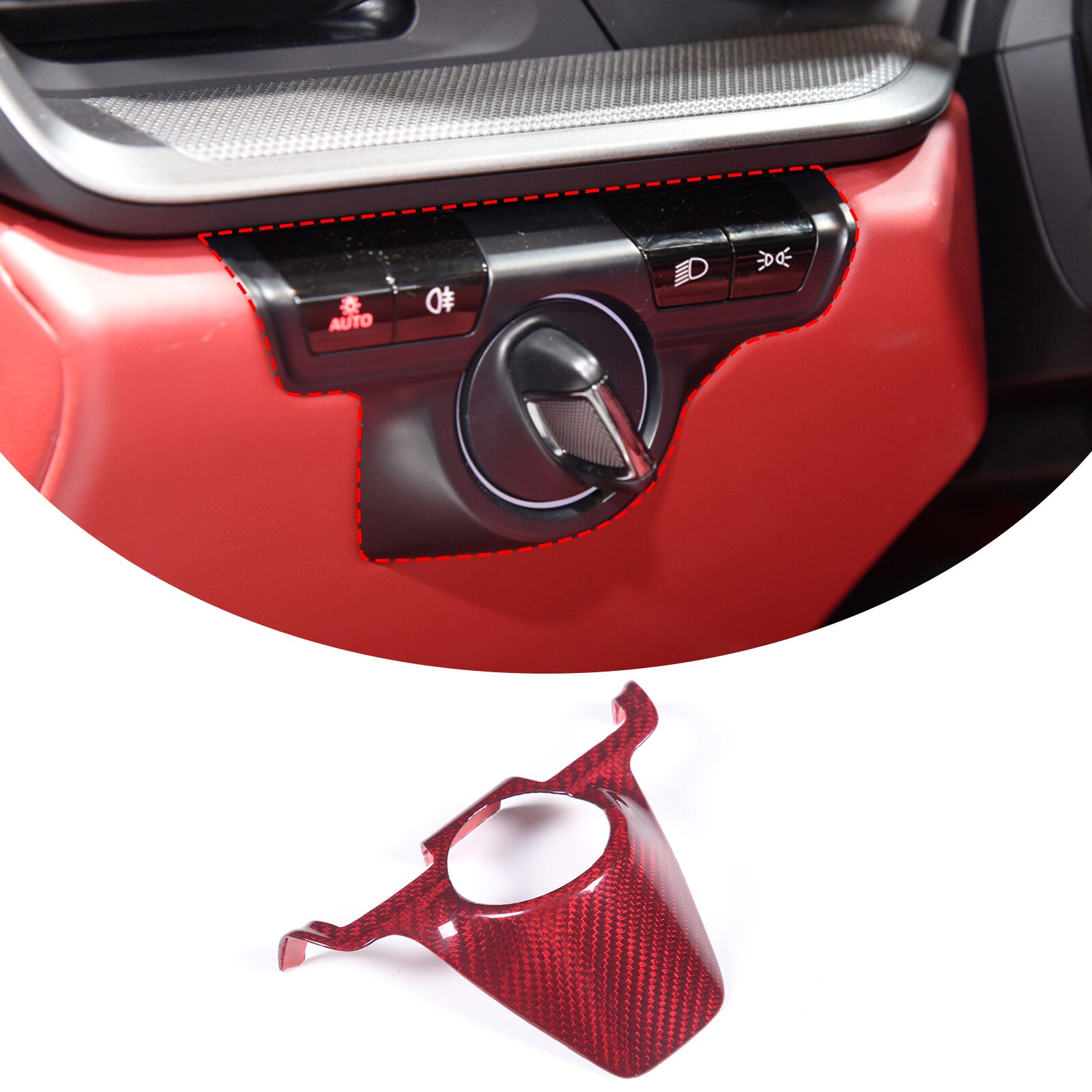 Red carbon fiber headlight trim is suitable for Porsche for 911 992 2019-22