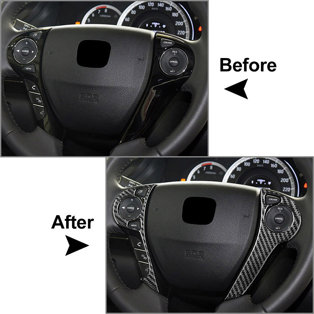Carbon Fiber Steering Wheel Button Cover Fit for Honda Accord 2013-2017 14