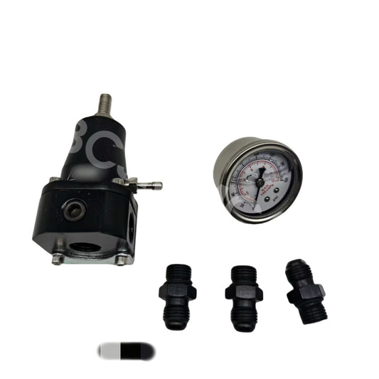 Aluminum Adjustable Fuel Pressure Regulator 30-70 PSI With Oil Gauge 1/8in NPT