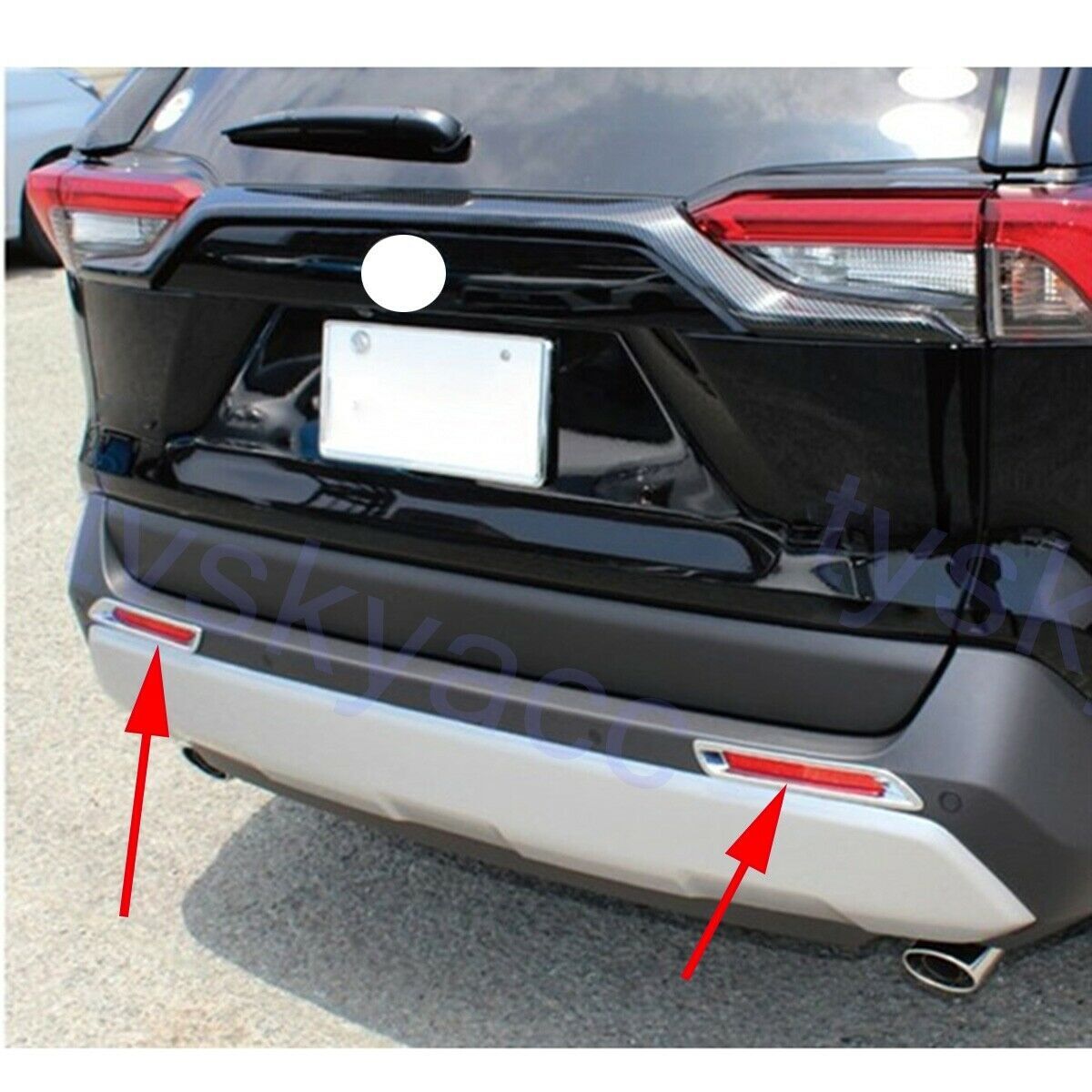 Fit for Toyota RAV4 2019-2022 Chrome Rear Bumper Tail Fog Light Lamp Cover Trim