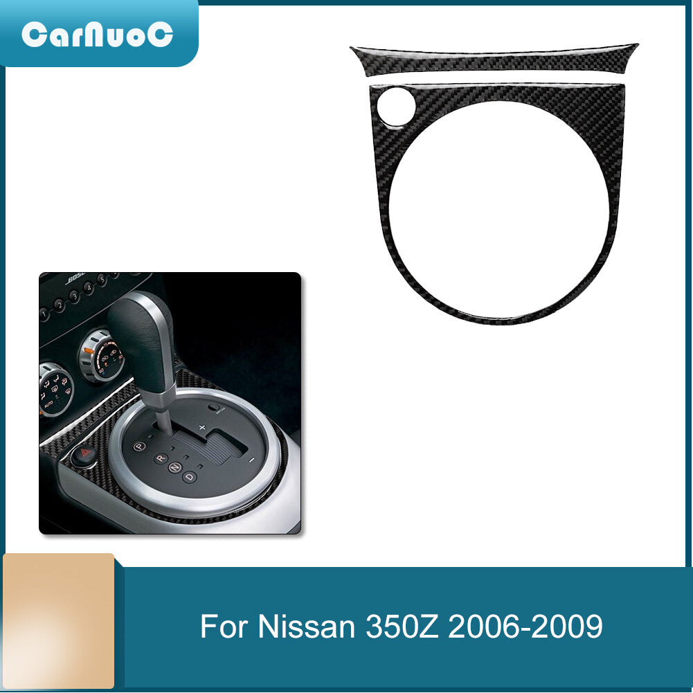 2 Automatic Gear Shift Frame Trim Panel Carbon Fiber for Nissan 350Z 2006-2009