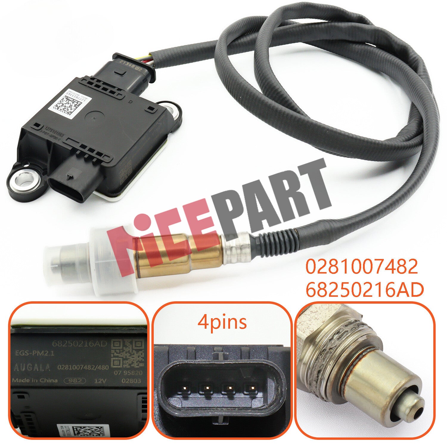 68171189AA and 68250216AD diesel particulate sensor compatible with for Dodge for RAM 1500 14-19