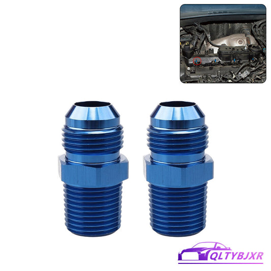 2Pcs 10AN AN10 Male Flare to 1/2 NPT Pipe Thread Fitting Adapter Aluminum Blue