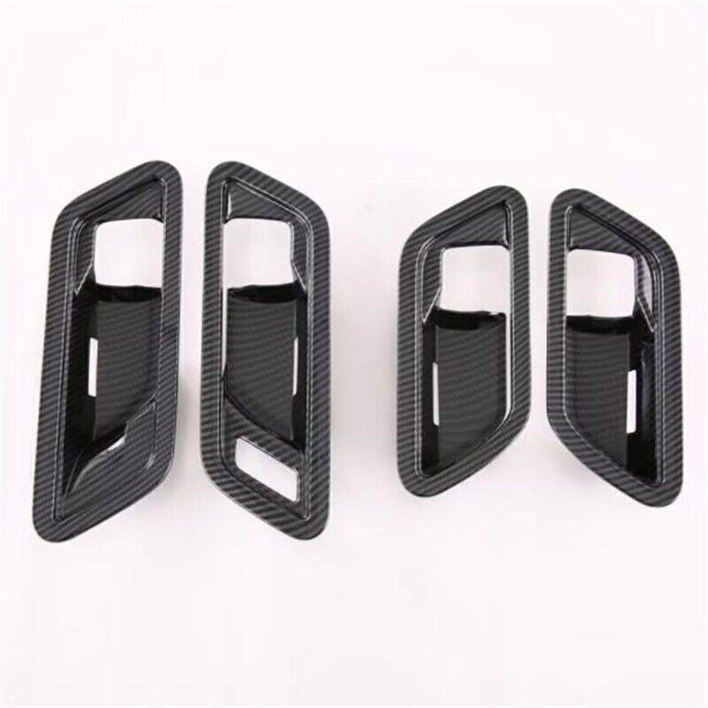 for Toyota Bz4x 23-2024 Carbon Fiber Style Inner Door Handle Bowl Cover Trim 4X